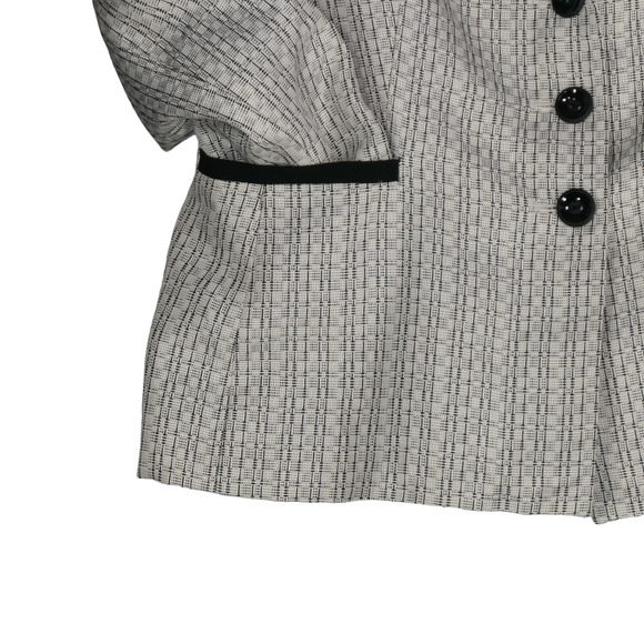 Jones NY Studio Jacket Blazer Womens Size 12 Pockets Metallic Contrast Lapel - Picture 4 of 10